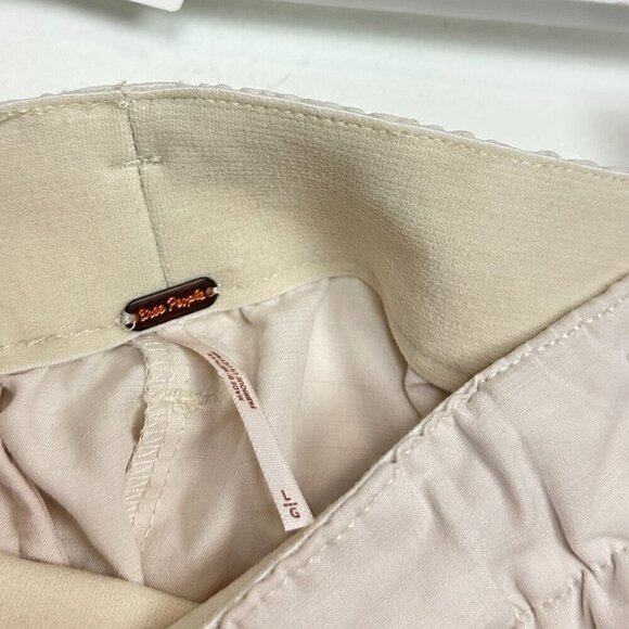 FREE PEOPLE Nothin' to Say Elastic Waist Pants in Champagne Dream Size Large - Picture 7 of 14